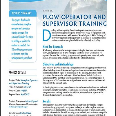 Operator and Supervisor Training