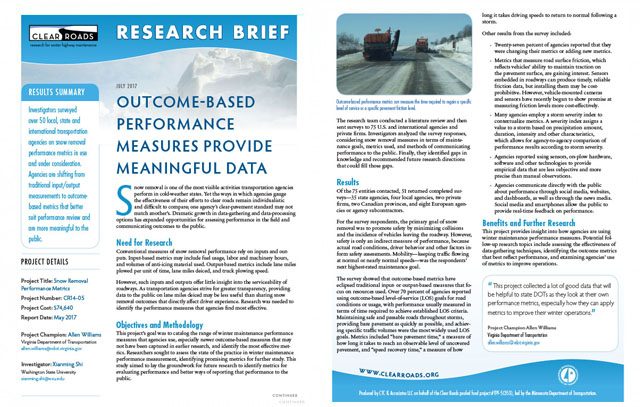 Outcome-Based Performance Measures