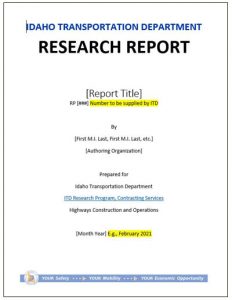 Idaho Research Template