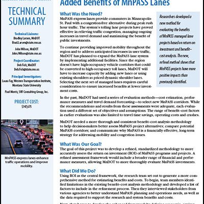 Benefits of MnPASS Lanes