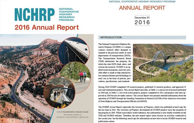 NCHRP 2016 Annual Report