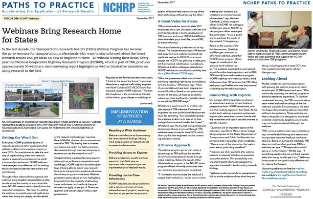NCHRP Path to Practice Webinars