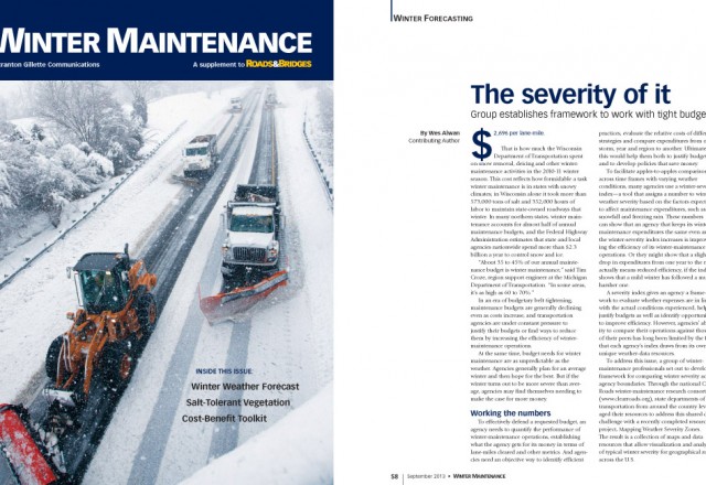 Feature Article on Clear Roads Winter Severity Maps