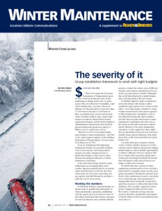 Feature article on Clear Roads Winter Severity Map